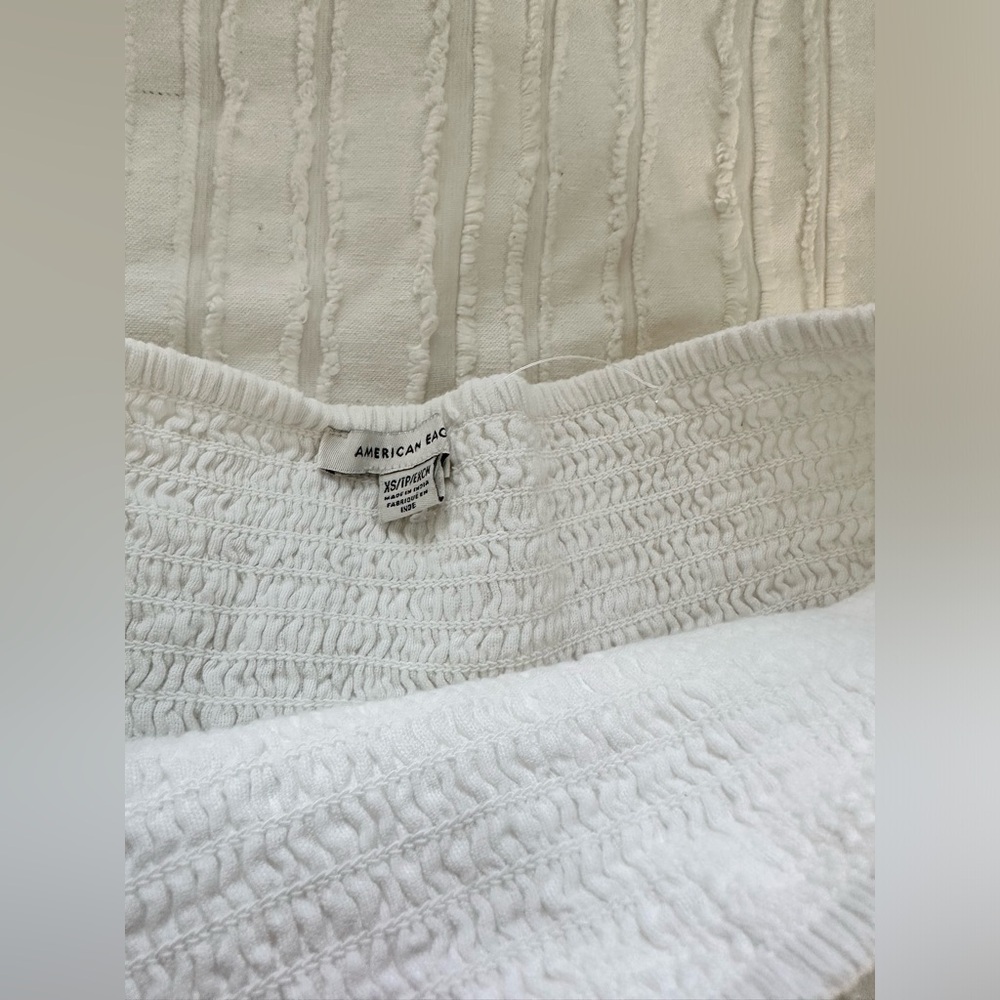 American Eagle White Eyelet Smocked Mini Skirt Size XS - Picture 5 of 7